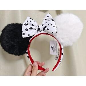 Disney Parks Cruella Minnie Ears 101 dalmations Headband 2024